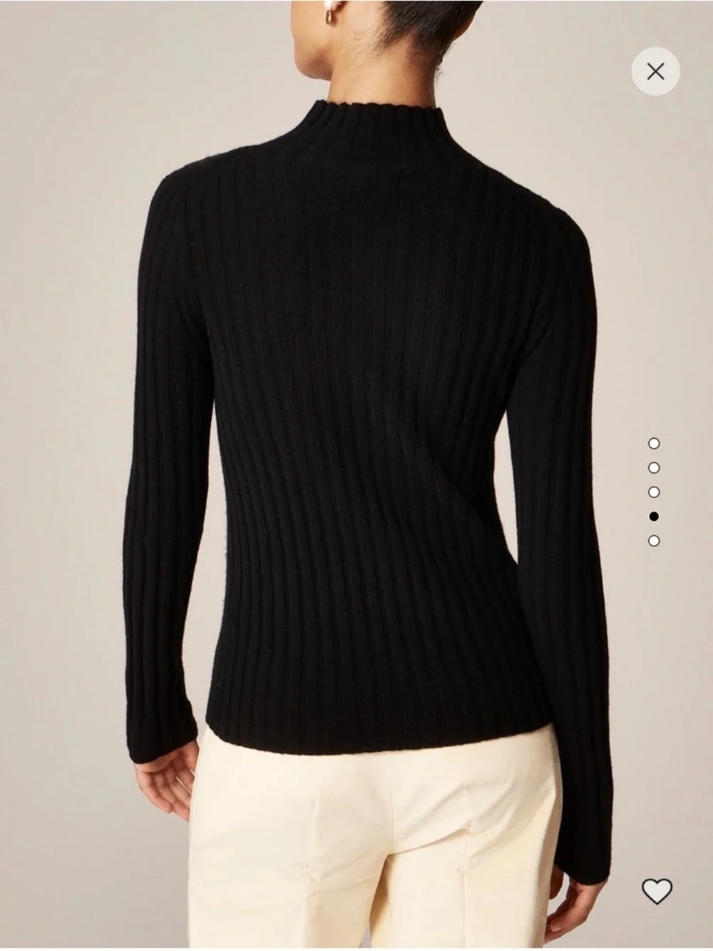 J Crew Wide-rib cashmere turtleneck sweater